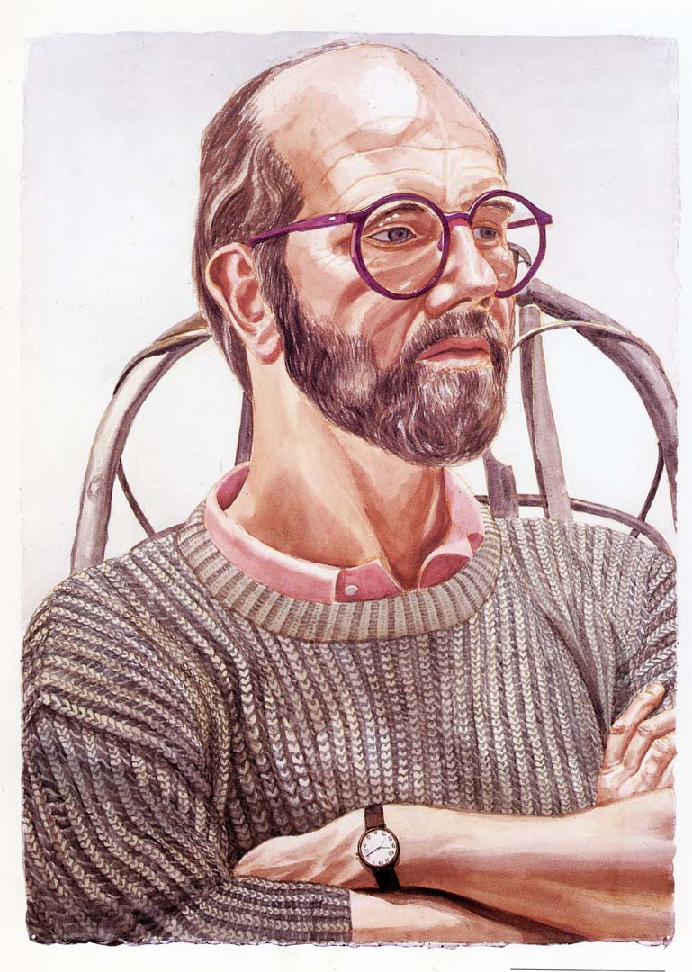 1986 Portrait of Chuck Close Watercolor on paper 42 x 30