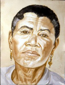 1994 Portrait of Mrs. Baker Watercolor 18 x 24