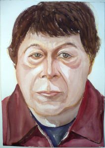 2007 Portrait of Bob Lambiente watercolor on paper 20 x 14