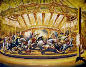 1940 Merry Go Round Oil on board 14 x 18