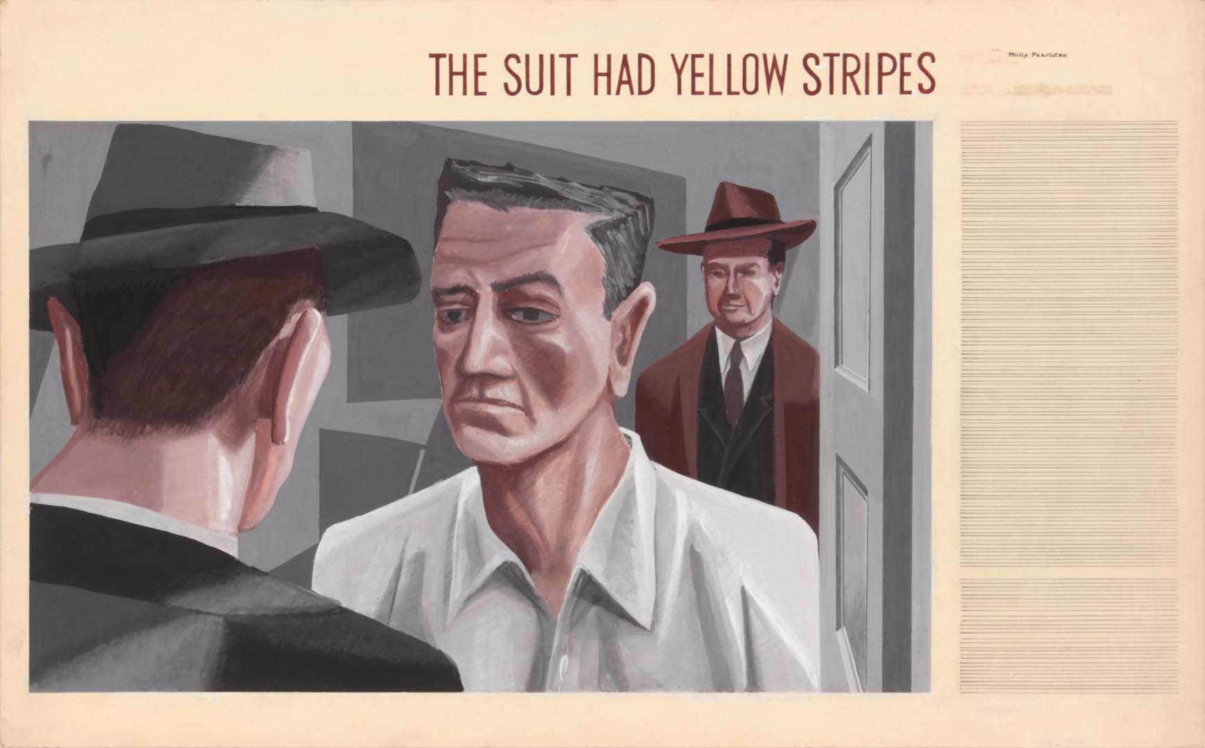 1949 The Suit Had Yellow Stripes Casein on Paper 13.6875 x 22