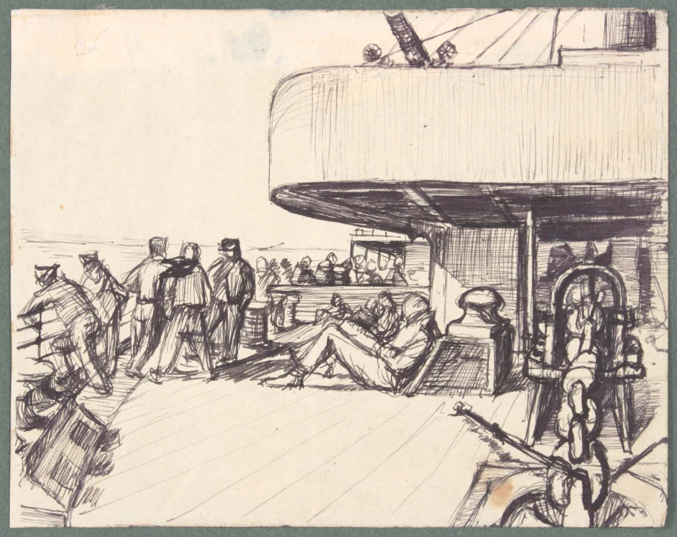1944 NT (Convoy to Italy) Pen and Ink on Paper 4.8125 x 6.125
