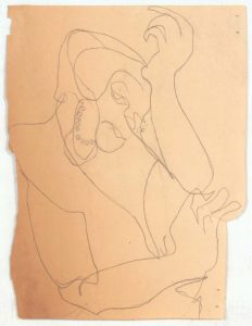 1948 NT (Lady Holding Head with Pearls) Graphite on Paper 8.75 x 6.75