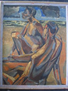 1949 Two Nudes on a Beach (Melanctha) Oil on Canvas 30 x 24