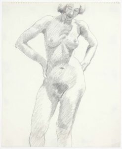 1969 Standing Female Pencil on Paper 17 x 14