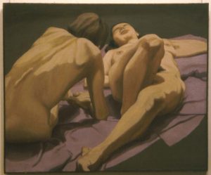 1963 Female Nudes on Floor Oil on Canvas 36 x 44