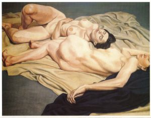 1964 Two Models Lying on the Floor Oil on Canvas 60 x 72