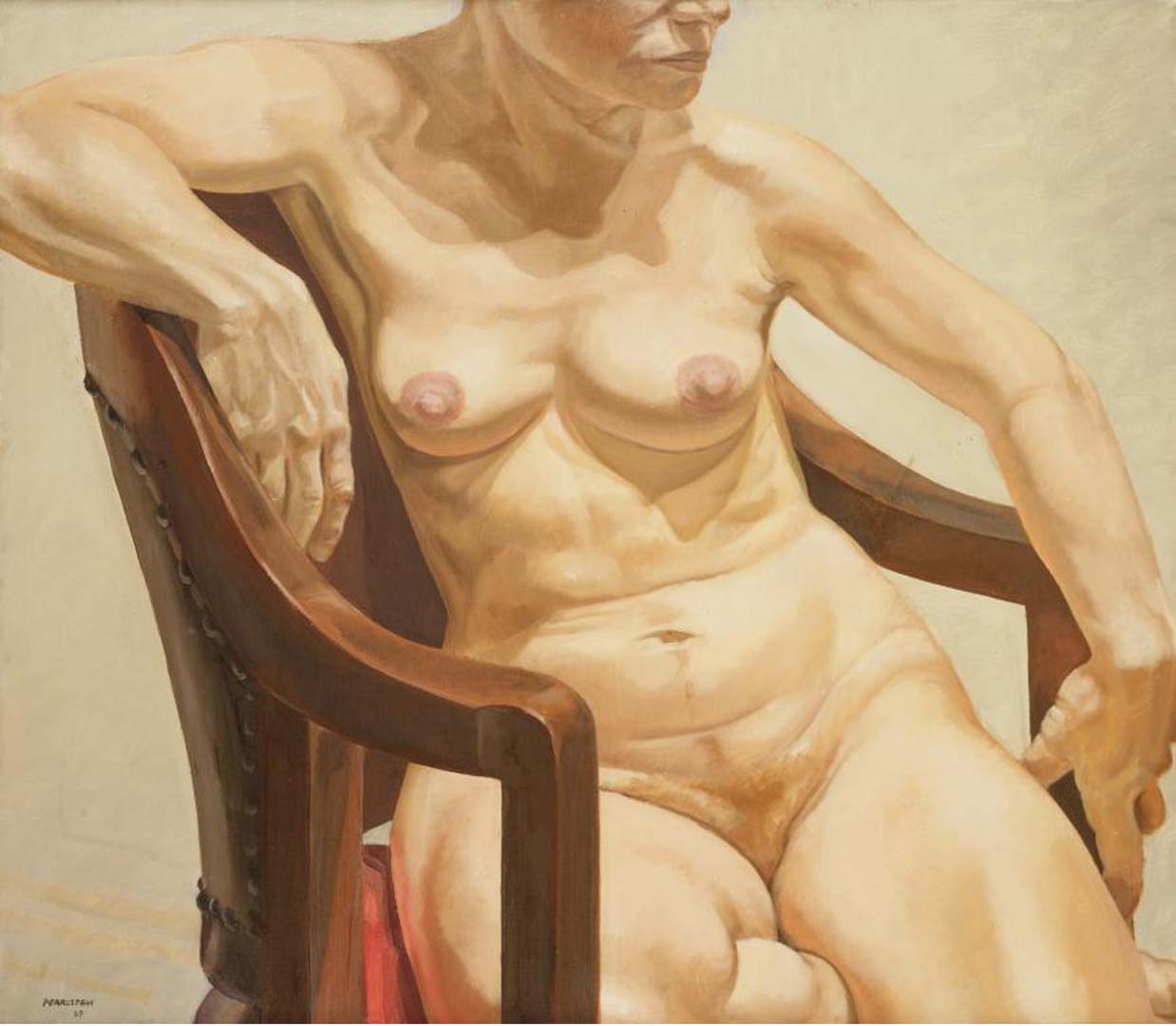 1967 Model Seated on Chair Oil on Canvas 26 x 30