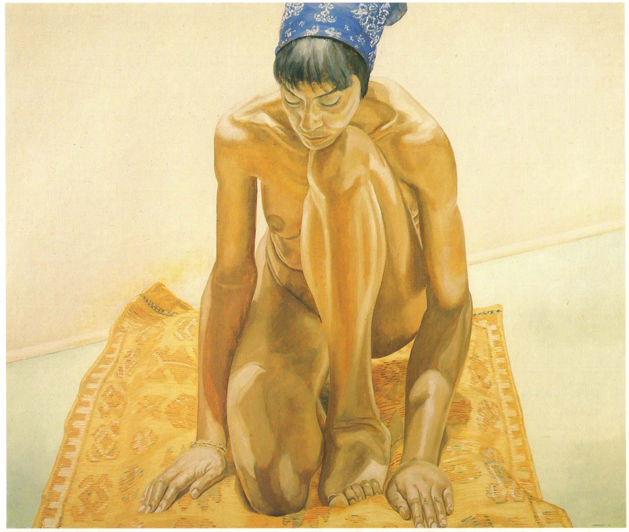 1969 Crouching Nude with Bandana Oil on Canvas 64 x 72