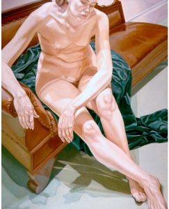 1969 Seated Nude on Green Drape Oil on Canvas 60 x 48