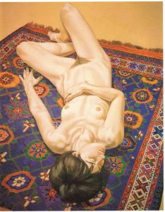 1970 Nude on Oriental Rug Oil on Canvas 60 x 48