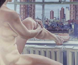 1985 Nude and New York Oil on Canvas 60 x 72