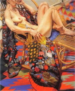 1988 Nude with Peacock Kimono Oil on Canvas 72 x 60