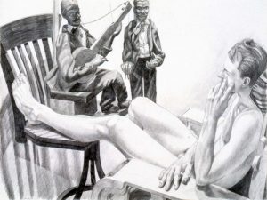 1992 Model with Marionettes Pencil 30 x 40