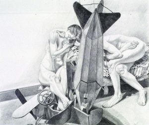 1992 Study for Models with Dirigible Weathervane Pencil 30 x 40
