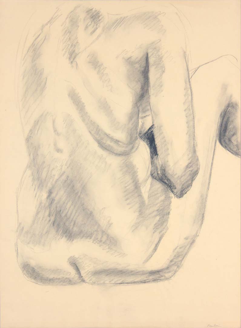 Back of Female Model with Legs Raised Graphite 24 x 17.75