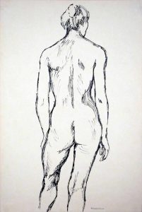 Back of Female Nude Ink 17.875 x 12