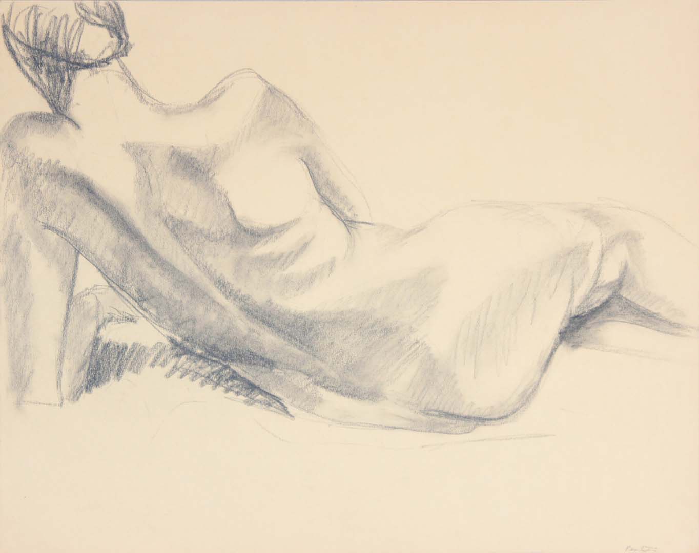 Back of Reclining Nude Graphite 19 x 24