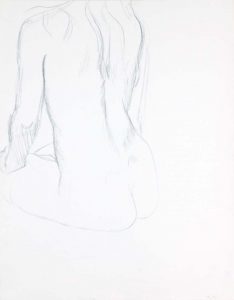 Back of Seated Female Model Graphite 23.875 x 18.75