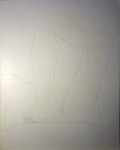 Female Model with Legs Bent Pencil 28.5 x 22.5