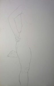 Half of a Standing Nude Pencil 22 x 14