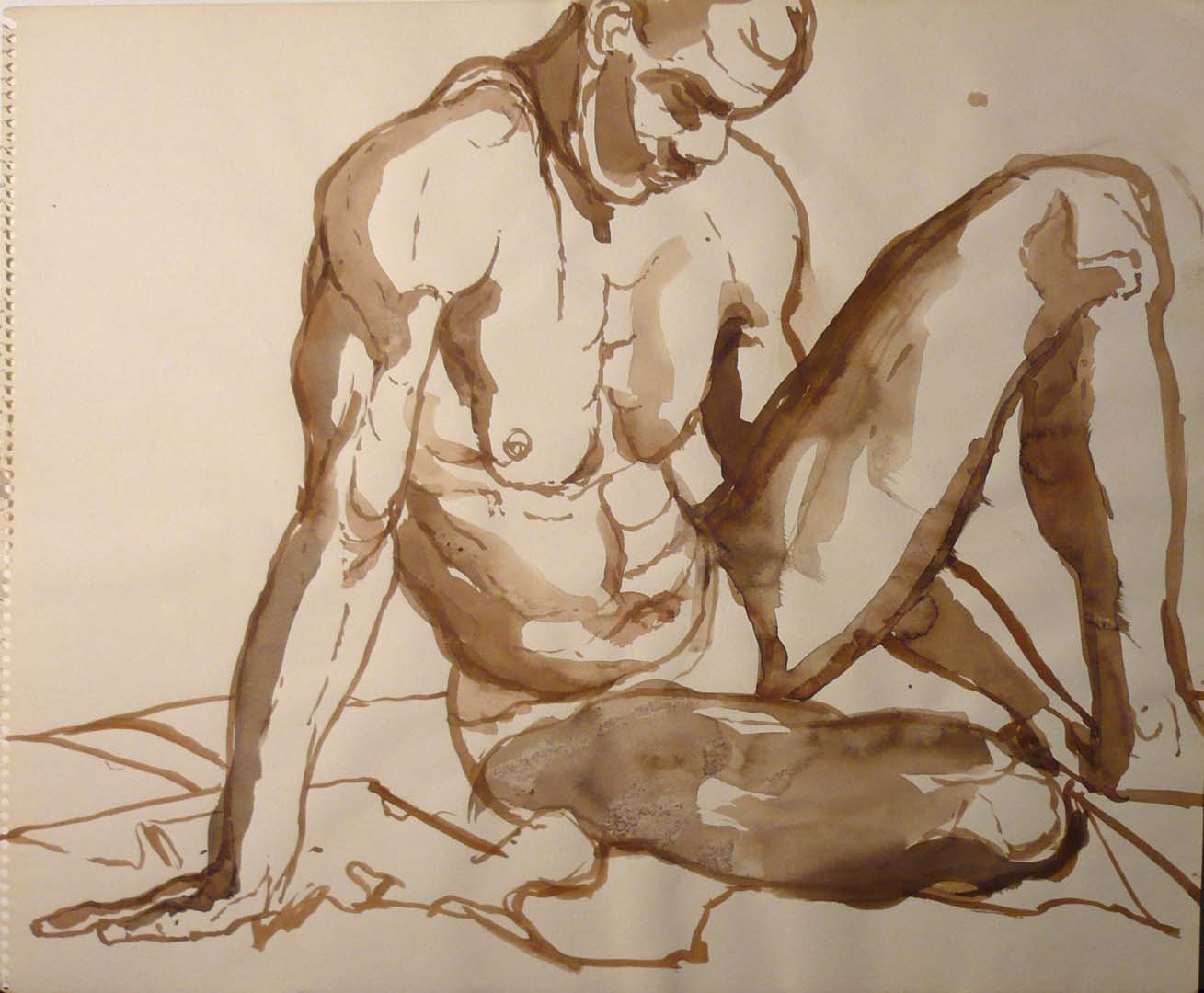 Leaning Male Model Sepia 14 x 17