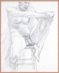 Male Nude on Stool
