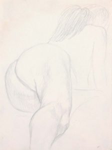 Nude Leaning Forward Pencil 12 x 9
