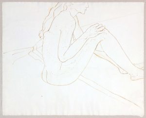 Seated Female Nude Wash 19 x 23.875