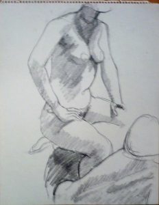 Seated Models Pencil 14 x 11