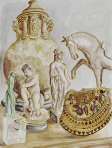 2021 Amasis Vase and Other Antiquities Watercolor on Paper 24 x 18 PP17046