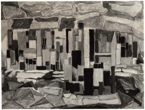 1950 Study for the City Casein and Oil on Board 18 x 24
