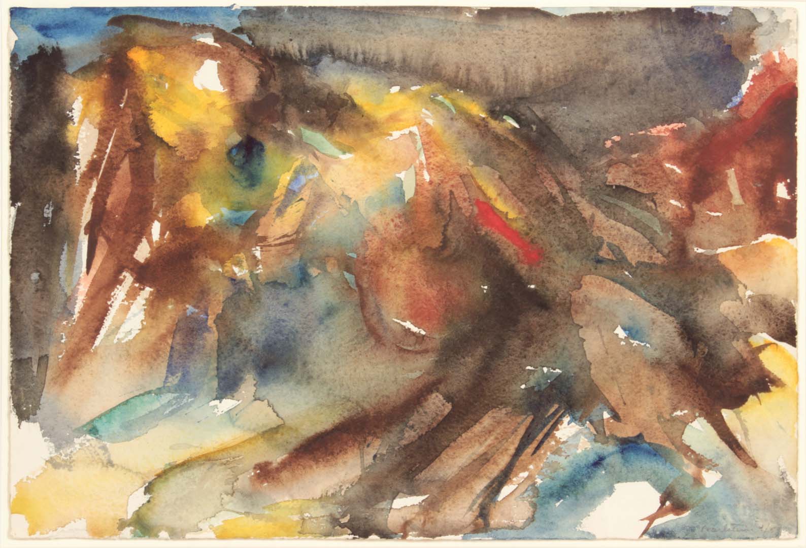 1954 Montauk Rocks #6 Watercolor on Paper 9.875 x 14.875