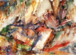 1955 Fractured Rock Watercolor on Paper 21.75 x 30.5