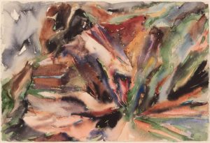 1955 Montauk Rocks #12 Watercolor on Paper 15 x 22