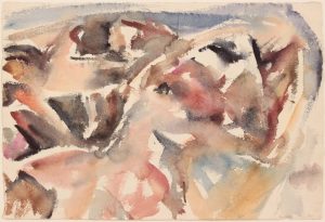 1955 Montauk Rocks #7 Watercolor on Paper 14.875 x 22