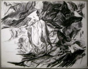 1955 Rock Study Charcoal on Paper Dimensions Unknown
