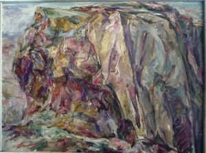 1955 Yellow Rock Oil on Canvas 30 x 40