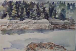 1956 Deer Isle #5 Watercolor on Paper 14.75 x 22