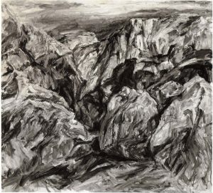 1956 Sunlit Cliff Oil on Canvas 36 x 40