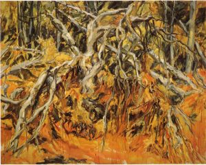1957 Uprooted Tree Oil on Canvas 48 x 60