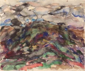1958 View of Assissi #4 Watercolor on Paper 18 x 21