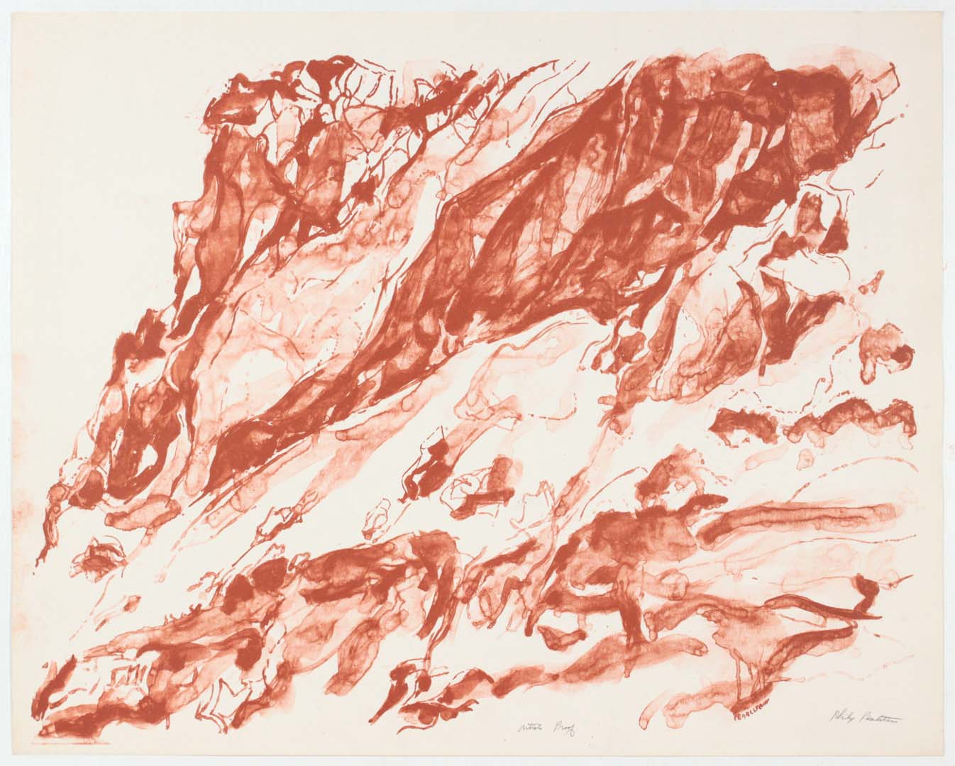 1959 Cliff On The Amalfi Coast Lithograph on Paper 23.125 x 29