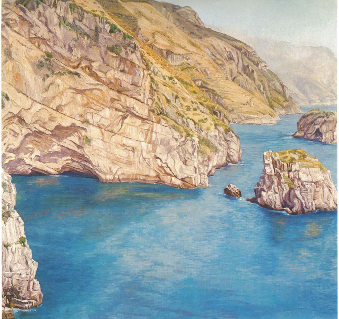 1973 View Toward Positano Oil on Canvas 48 x 48
