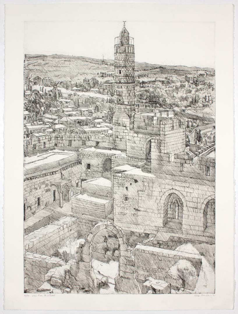 1986 View from the Citadel Aquatint Etching on Paper 29.875 x 22.25