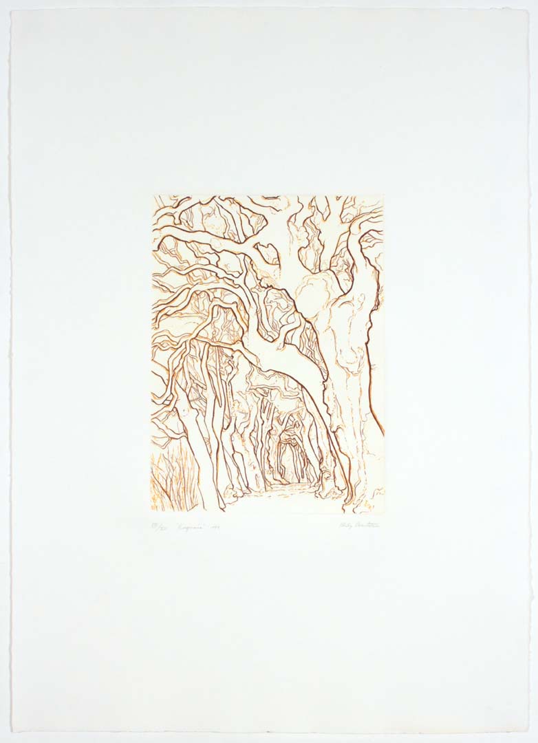 1989 Ragnaia Aquatint Etching on Paper 12 x 8.875