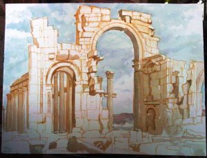 1993 Palmyra Watercolor on Paper 18 x 24