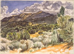 1994 Above Santa Fe Watercolor on Paper 29.5 x 41.5