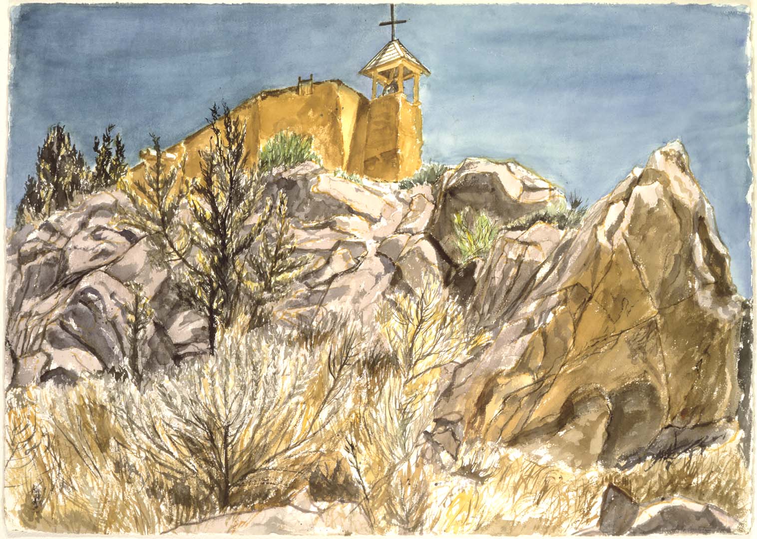 1994 At Las Golondrinas Watercolor on Paper 29.5 x 41.5