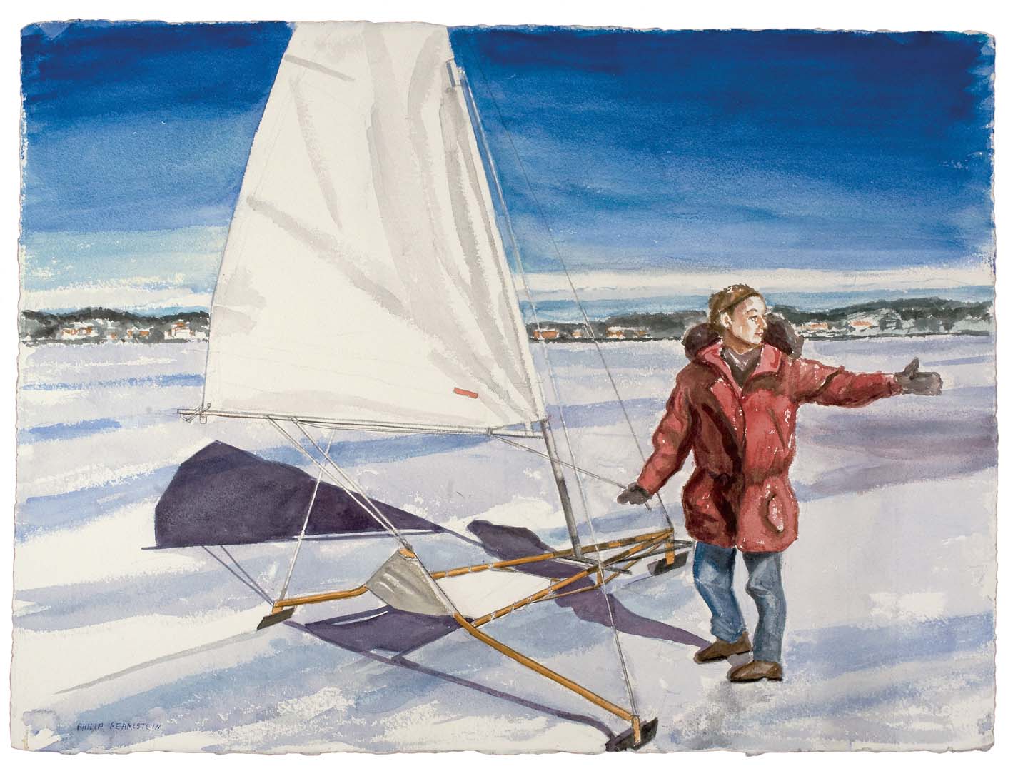 2010 Snow Boat Watercolor on Paper Dimensions Unknown